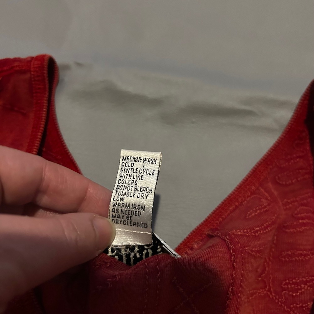 VTG‎ 90s/Y2K Chicos Red Embroidered Celestial Tank Top Cotton Size 3 XL Boho - Picture 6 of 6